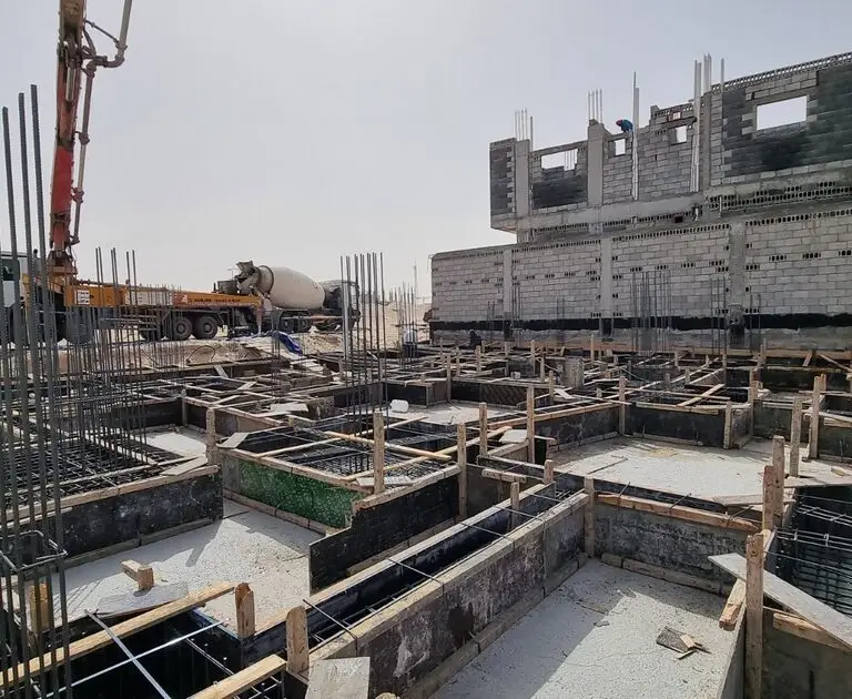 Private villa construction project in Abqaiq for ARAMCO by Arabian Piles Contracting Company