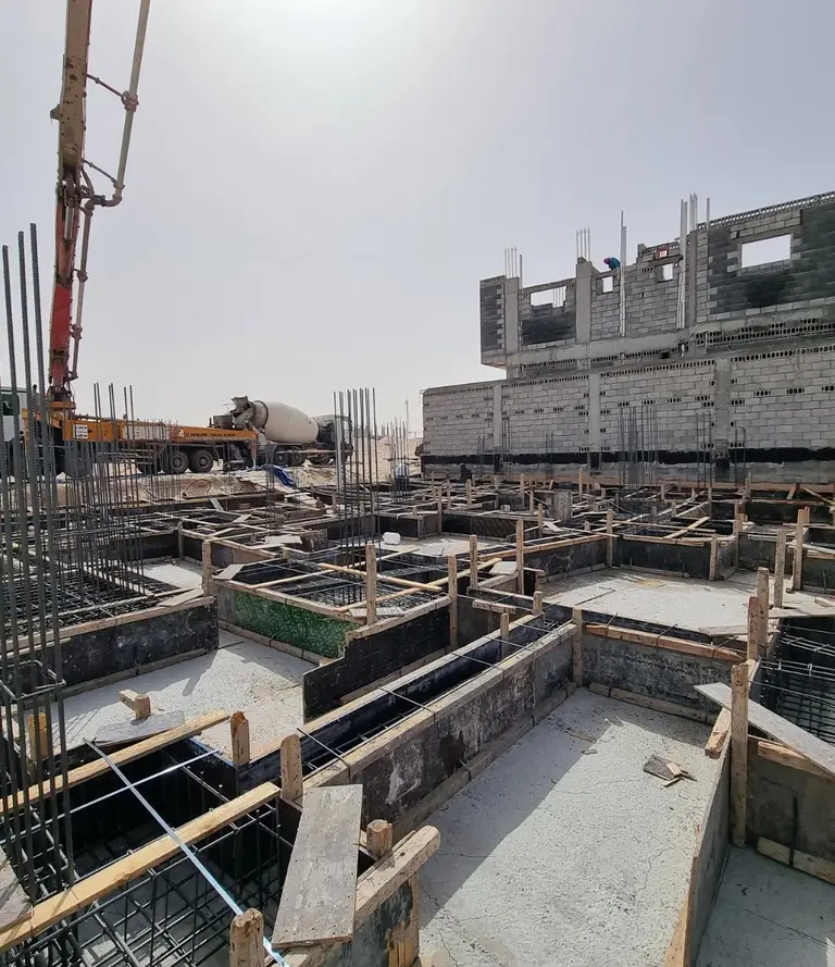Private villa construction project in Abqaiq for ARAMCO by Arabian Piles Contracting Company